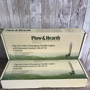 Plow & Hearth Christmas Tree Clip-On Candle Lights Remote Multi-Color New